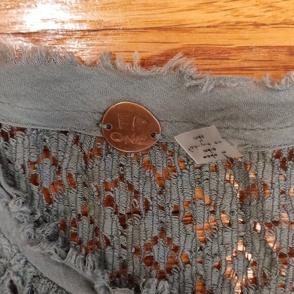 Free People FP One Naya Lace Top Green XS Extra Small - Picture 6 of 7